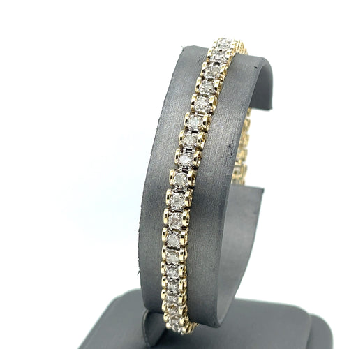 14k Yellow Gold 1.00 CT Diamond Tennis Bracelet, 9.5G, 7.25", S107261