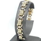 14k Two Tone Gold 2.50 CT Ladies Diamond Bracelet, 7.5", 25.2g