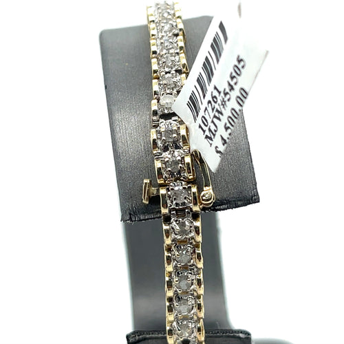 14k Yellow Gold 1.00 CT Diamond Tennis Bracelet, 9.5G, 7.25", S107261
