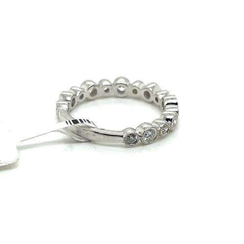 14k White Gold 0.95 CT Diamond Band, 2.8gm Size 6