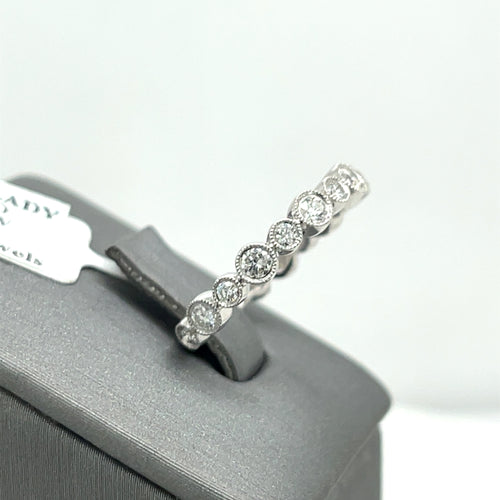 14k White Gold 0.95 CT Diamond Band, 2.8gm Size 6