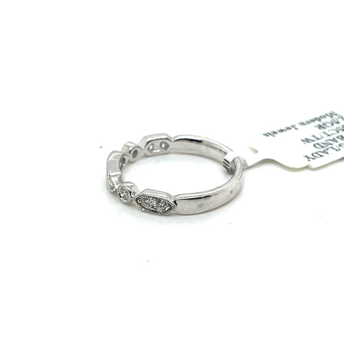 14k White Gold 0.65 CT Diamond Ladies Band, 2.5g, Size 6