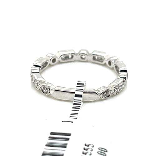 14k white Gold 0.65 CT Diamond Ladies Band, 2.1g, Size 6