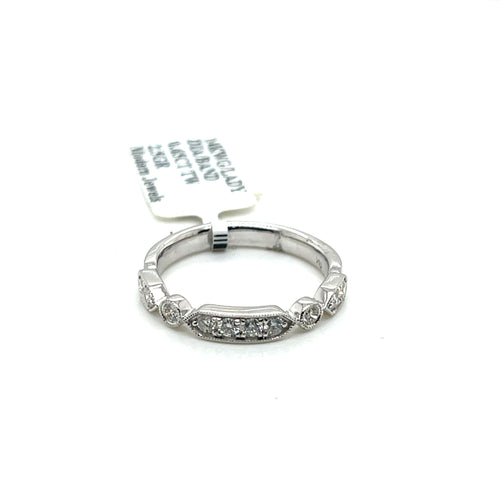 14k White Gold 0.65 CT Diamond Ladies Band, 2.5g, Size 6