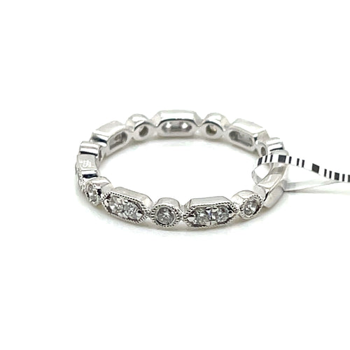 14k white Gold 0.65 CT Diamond Ladies Band, 2.1g, Size 6