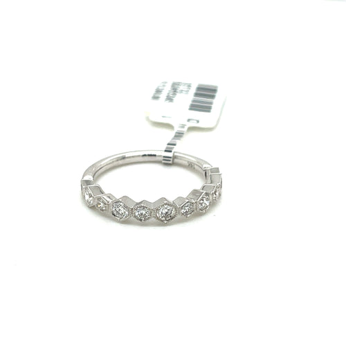 14k White Gold 0.75CT Diamond Ladies Band, 2.2g, Size 6