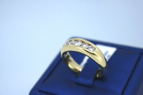 14k Yellow Gold 1.00 CT Diamond Men's Band, 10.7gm, Size 10.25