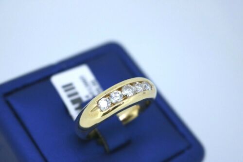 14k Yellow Gold 1.00 CT Diamond Men's Band, 10.7gm, Size 10.25