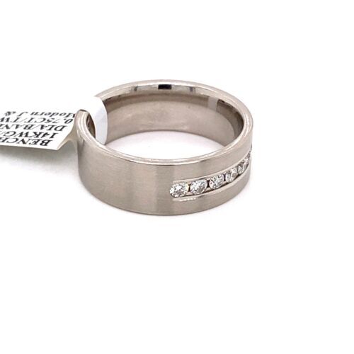 Benchmark 14k White Gold 0.75 CT Diamond Men's Band, Size 10.25