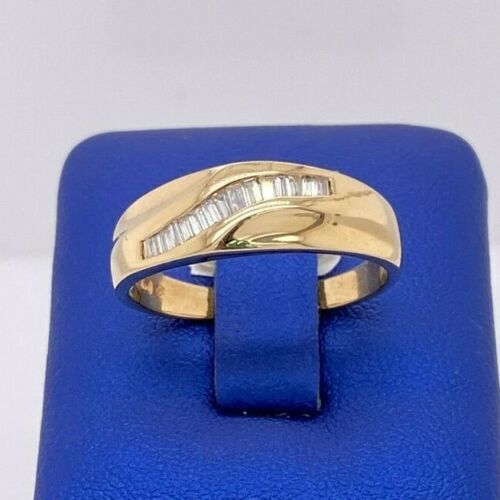 14k Yellow Gold 0.75 Ct Baguette Diamond Band, 4.3 g, Size 10.5