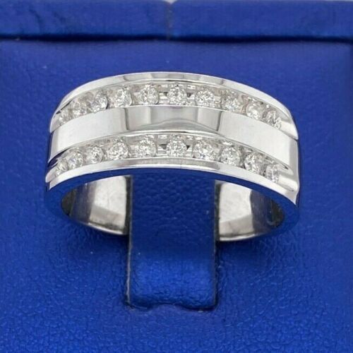 14k White Gold 0.75 CT Diamond Men's Band, 10.5gm, Size 10.25