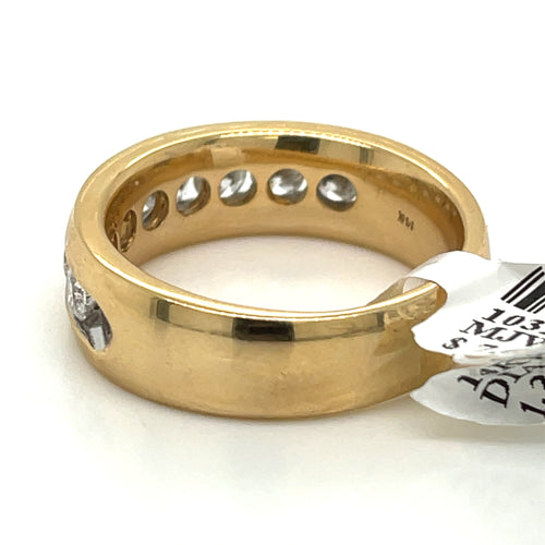 14k Yellow Gold 1.25 CT Diamond Men's Wedding Band, 13g, Size 10.5