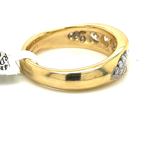 14k Yellow Gold 1.50 CT Diamond Men's Wedding Band 10.5g, Size 11.75