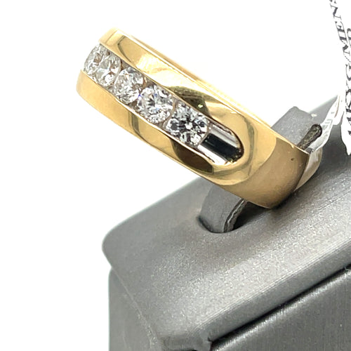 14k Yellow Gold 1.25 CT Diamond Men's Wedding Band, 13g, Size 10.5