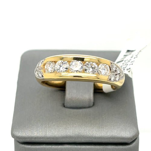 14k Yellow Gold 1.50 CT Diamond Men's Wedding Band 10.5g, Size 11.75