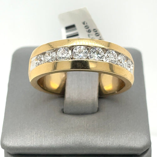 14k Yellow Gold 1.25 CT Diamond Men's Wedding Band, 13g, Size 10.5