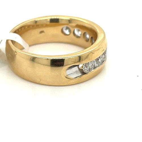 14k Yellow Gold 1.25 CT Diamond Men's Wedding Band, 13g, Size 10.5