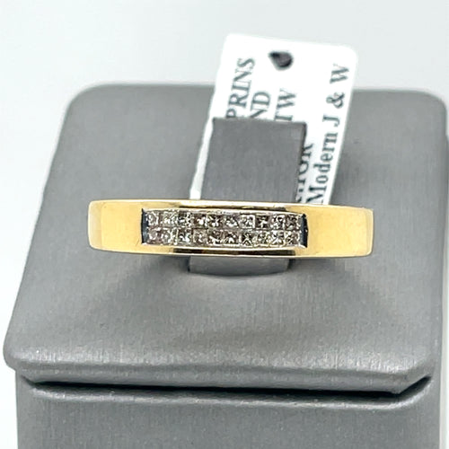 14k Yellow Gold 0.50 CT Diamond Men's Wedding Band, 5.1g, Size 10.25