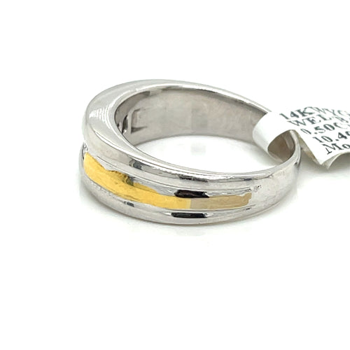 14k Yellow White Gold 0.50 CT Diamond Men's Wedding Band, 10.4g, Size 9