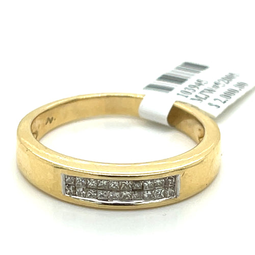 14k Yellow Gold 0.50 CT Diamond Men's Wedding Band, 5.1g, Size 10.25