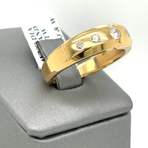 14k Yellow Gold 0.50 CT Diamond Men's Wedding Band, 5.7g, Size 10.5