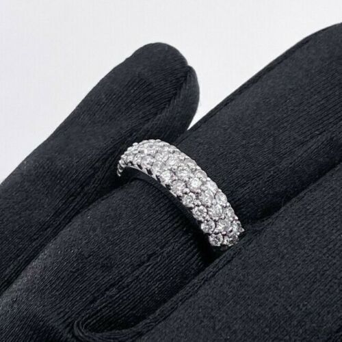 14k White Gold 1.50 CT Diamond Pave Ladies Band, 5.6gm, Size 6.25