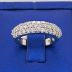 14k White Gold 1.50 CT Diamond Pave Ladies Band, 5.6gm, Size 6.25