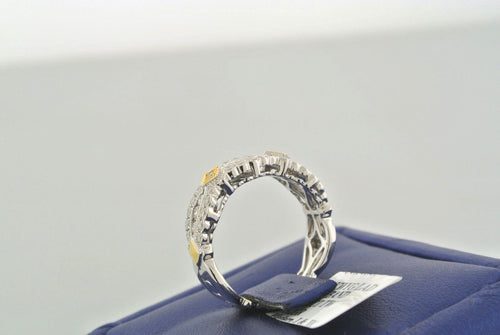 14k Two Tone 1.00 CT Diamond Ladies Band, 5.2gm, Size 7