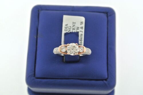 14k Two Tone Gold 1.53 CT Diamond Engagement Ring, Size 6