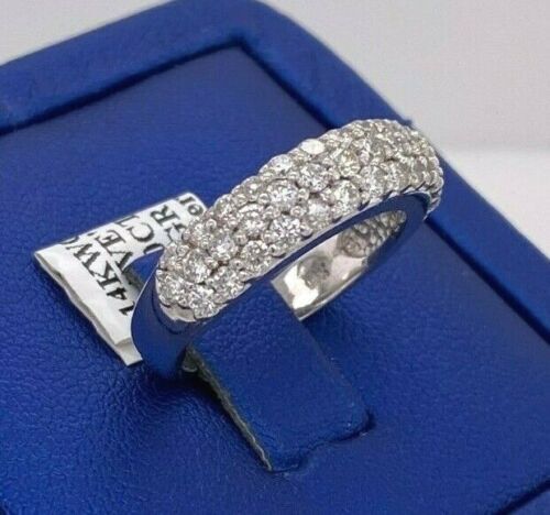 14k White Gold 1.50 CT Diamond Pave Ladies Band, 5.6gm, Size 6.25