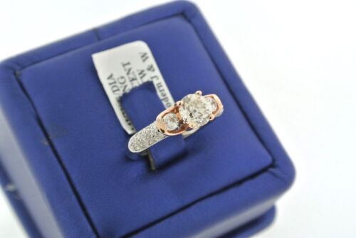 14k Two Tone Gold 1.53 CT Diamond Engagement Ring, Size 6