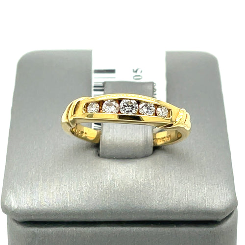 14k Yellow Gold 0.35 CT Diamond Ladies Band, 4.4g, Size 6.50