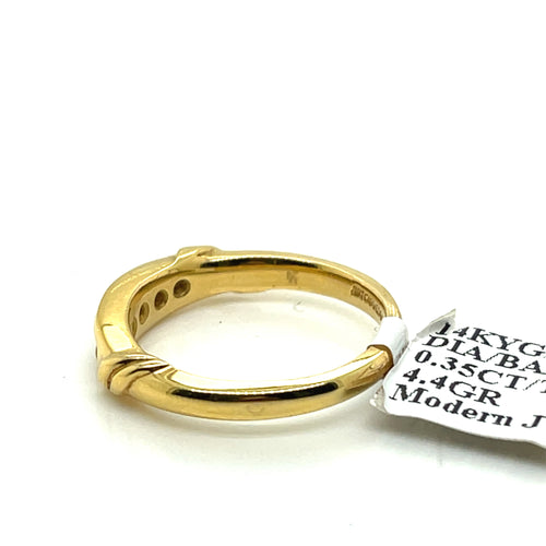 14k Yellow Gold 0.35 CT Diamond Ladies Band, 4.4g, Size 6.50