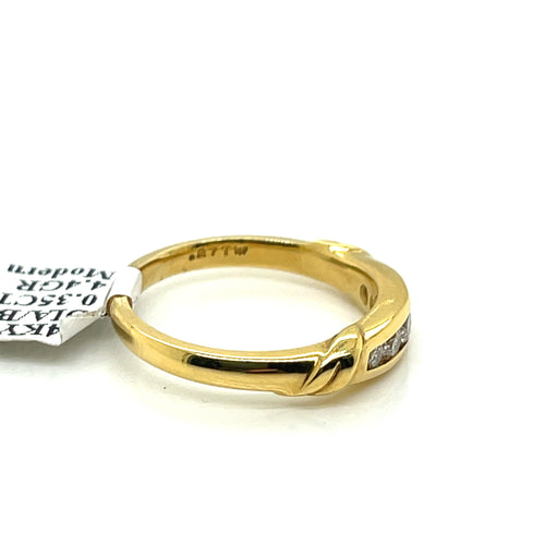 14k Yellow Gold 0.35 CT Diamond Ladies Band, 4.4g, Size 6.50