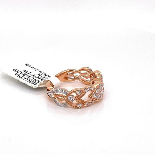 14k Rose Gold 125 CT Diamond Fancy Band, 4.4gm, Size 6.75