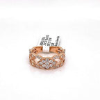 14k Rose Gold 125 CT Diamond Fancy Band, 4.4gm, Size 6.75