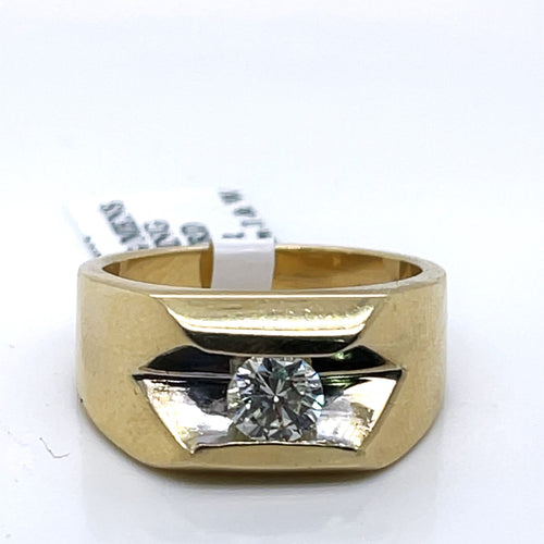 14k Yellow Gold 0.65 CT Diamond Men's Wedding Band, 13.9g, Size 9.5