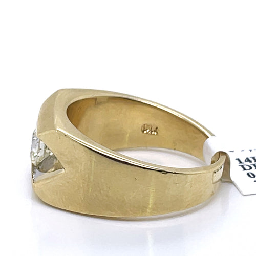 14k Yellow Gold 0.65 CT Diamond Men's Wedding Band, 13.9g, Size 9.5