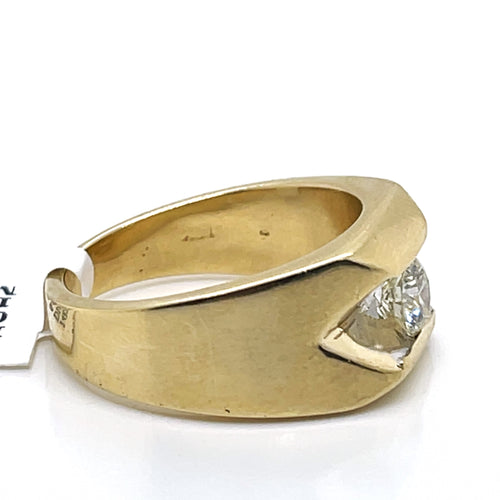 14k Yellow Gold 0.65 CT Diamond Men's Wedding Band, 13.9g, Size 9.5