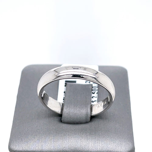 14k White Gold Men's Wedding Band, 4.9gm, Size 10