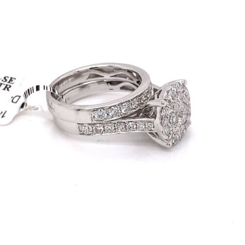 14k White Gold 2.00 CT Diamond Wedding & Engagement Ring Set, 8.7g
