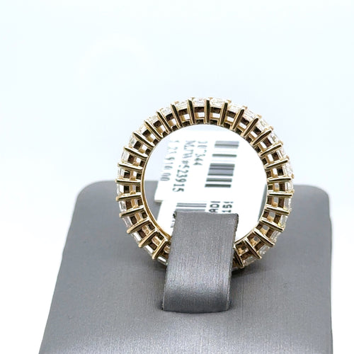 14k Yellow Gold 3.35 CT Emerald Diamond Eternity Band, 3.5g, Size 6.50