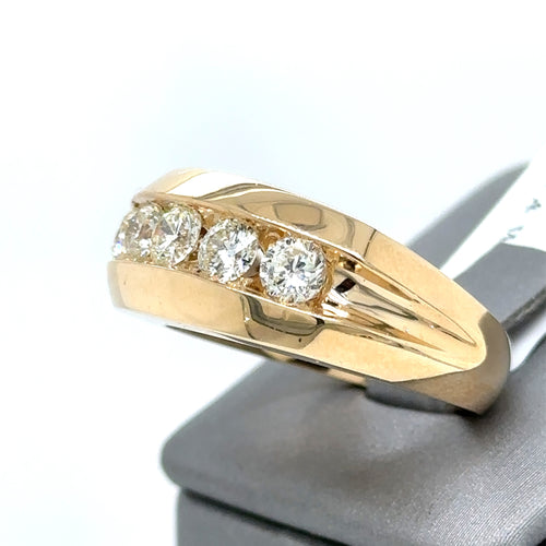 14k Yellow Gold 1.25 CT Diamond Men's Wedding Band, 12.4g, Size 10.25