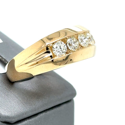 14k Yellow Gold 1.25 CT Diamond Men's Wedding Band, 12.4g, Size 10.25