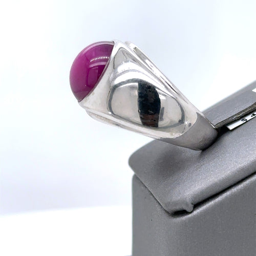 14k White Gold Men's Star Ruby Band, 14.7gm, Size 10.75