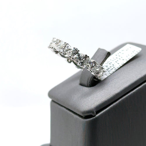 14k White Gold 3.50CT Baguette & Round Diamond Ring, 3.7gm, size 7