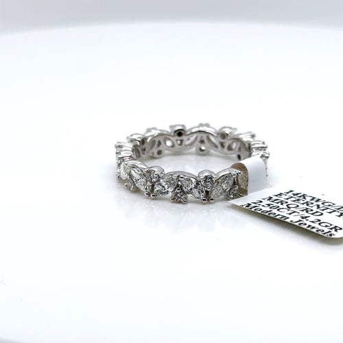 14k White Gold 3.50CT Baguette & Round Diamond Ring, 3.7gm, size 7