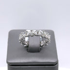14k White Gold 3.50CT Baguette & Round Diamond Ring, 3.7gm, size 7