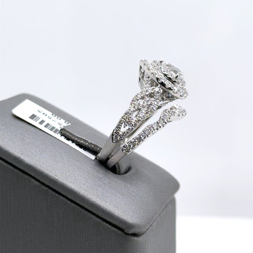 14k White Gold 1.50CT Neil Lane Diamond Cluster Ring Set, 6.3g, Size 5, S107366