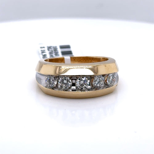 14k Yellow Gold 1.75 CT Diamond Men's Wedding Band, 11.8 g S